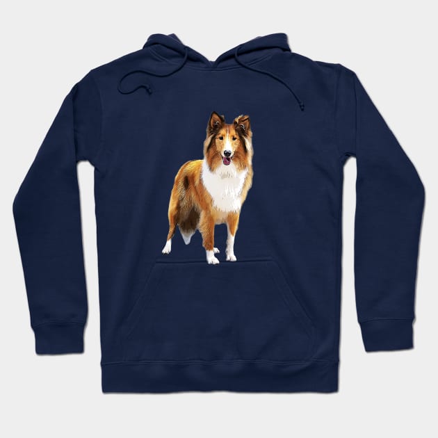 Rough Collie Cute Dog Hoodie by ElegantCat